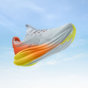 Tênis ASICS GEL Nimbus 28 - Masculino - Azul/Laranja